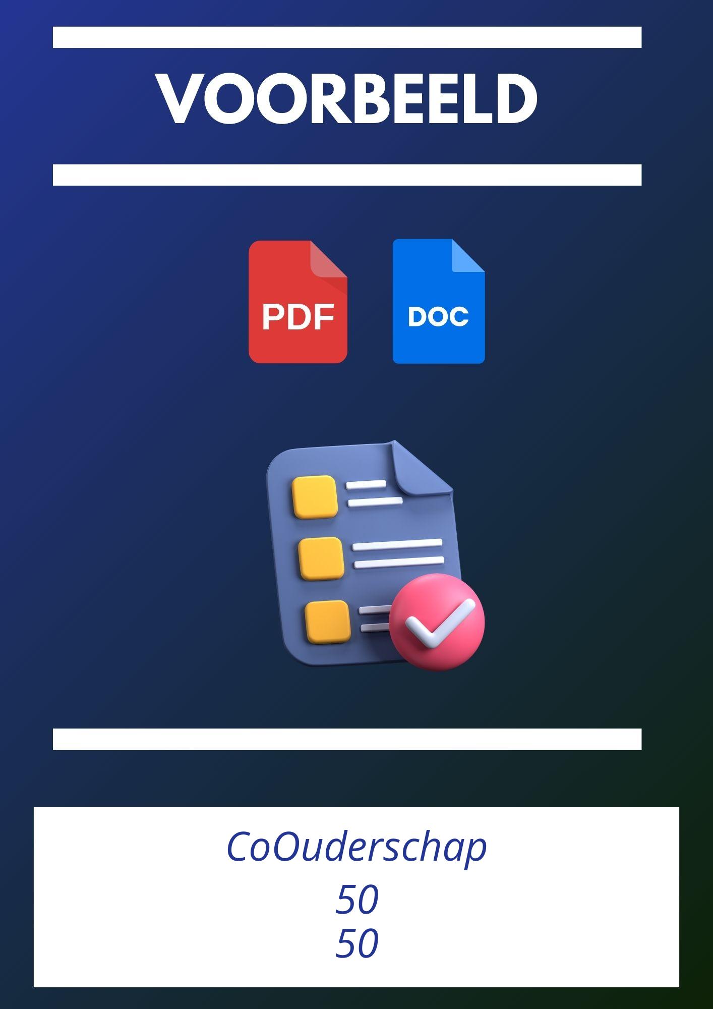 Co-Ouderschap 50 50 Voorbeeld