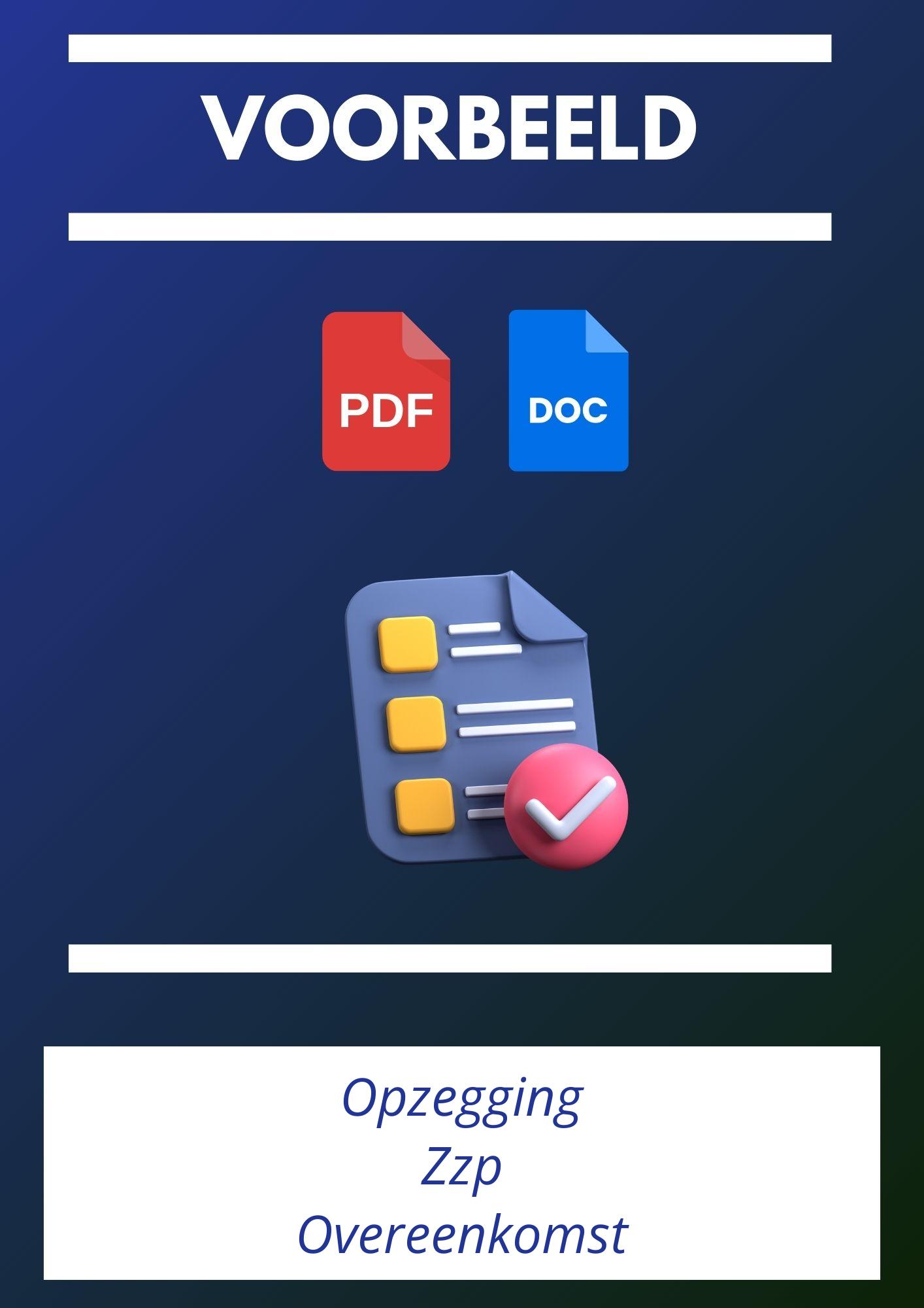 Opzegging Zzp Overeenkomst Voorbeeld