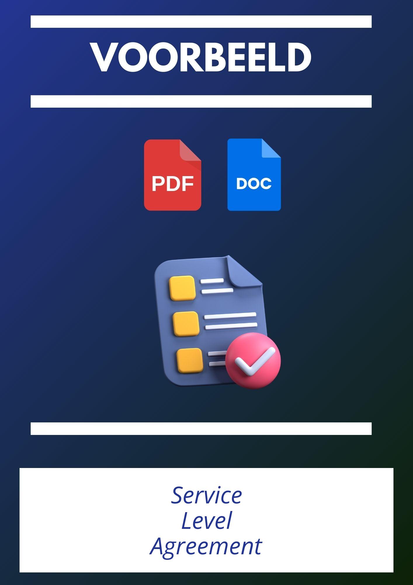 Service Level Agreement Voorbeeld